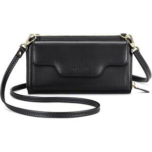 Women 01 - Black Wallet Imported Purses Crossbody Zipper Hand Bags